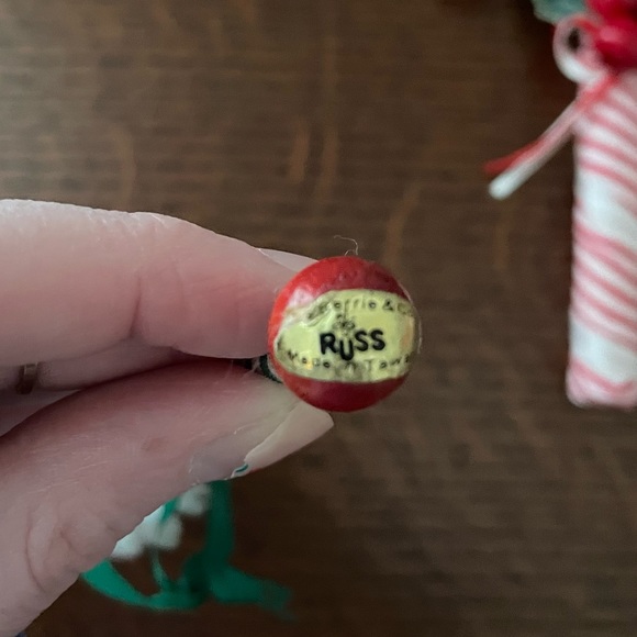 Vintage Striped Hobby Horse & Candy Cane Christmas Ornament Set - Picture 4 of 5